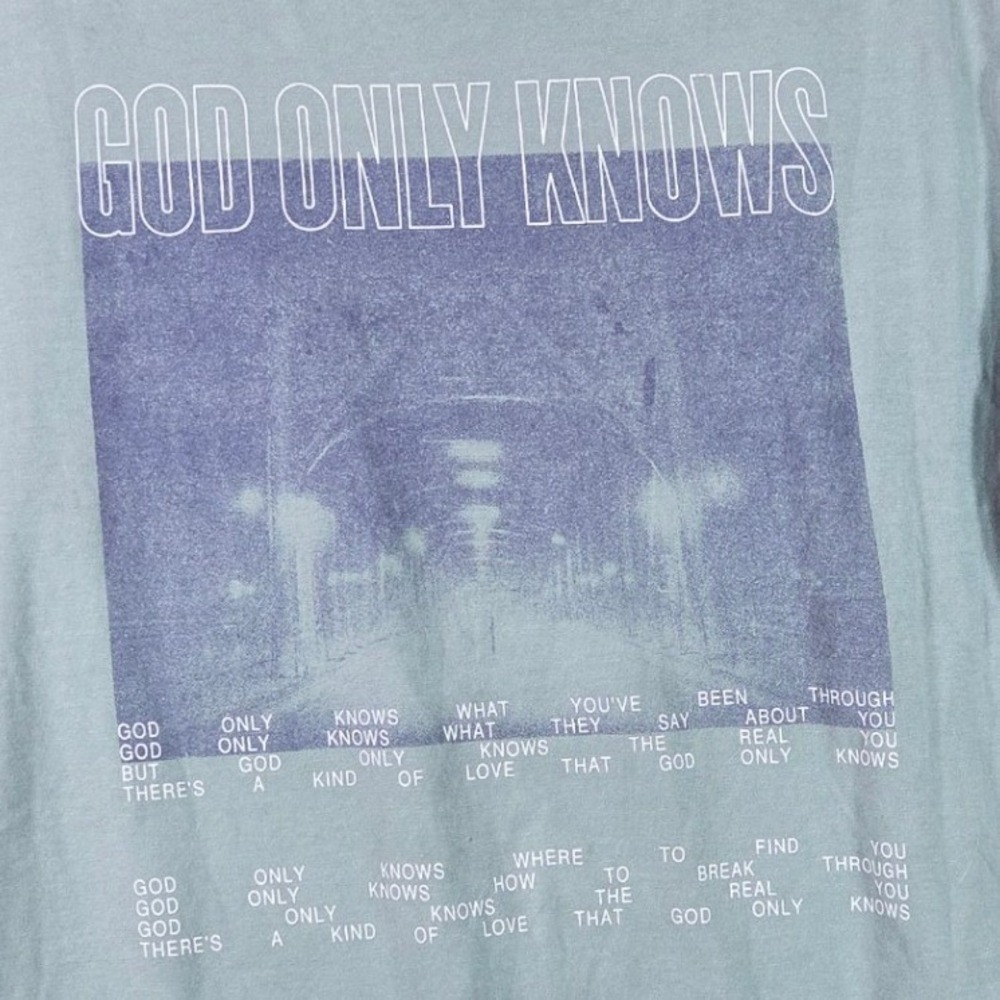 ComfortWash for KING & COUNTRY Graphic Tee Mens Large Blue God Only Knows Shirt